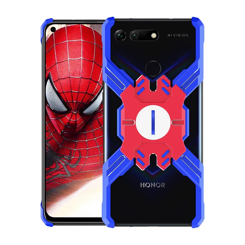 Синий Чехол для huawei Honor View 20, роскошный противоударный алюминиевый металлический защитный чехол для Honor V20, чехол для mate 20 Pro, чехол - Цвет: Синий