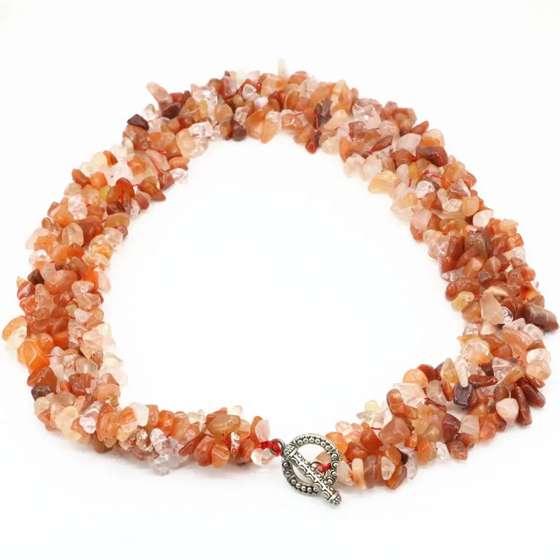 12 Цветов Цепочки и ожерелья для Для женщин фишек гравий Бусины бисер Природный