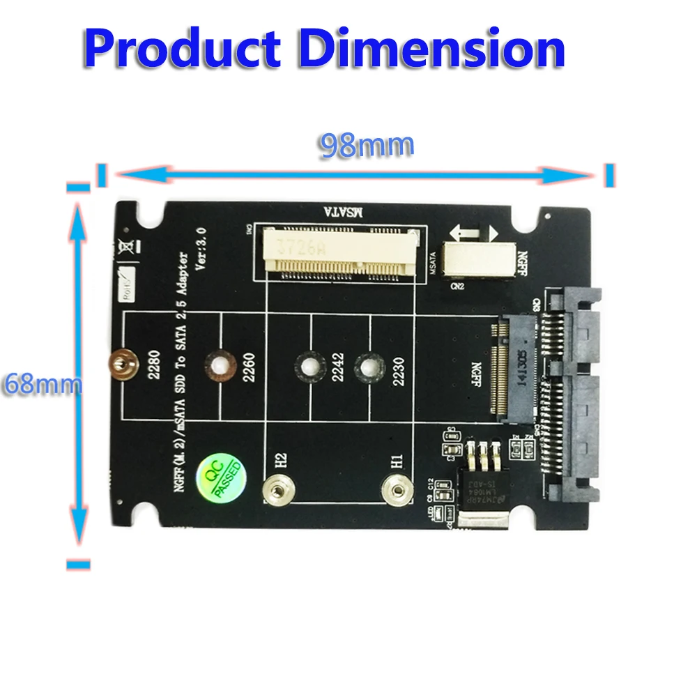 2018 Новый 2 в 1 комбинированный адаптер Mini PCI E M.2 NGFF SATA 3 0 III MSATA SSD оптовая продажа
