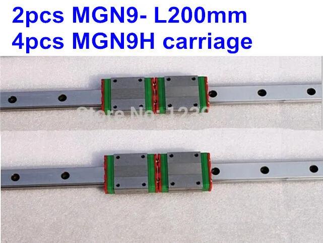

2pcs MGN9 L200mm linear rail + 4pcs MGN9H carriage
