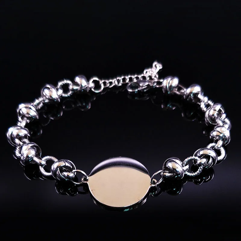2020 модный браслет из нержавеющей стали для женщин Цвет серебра талисман