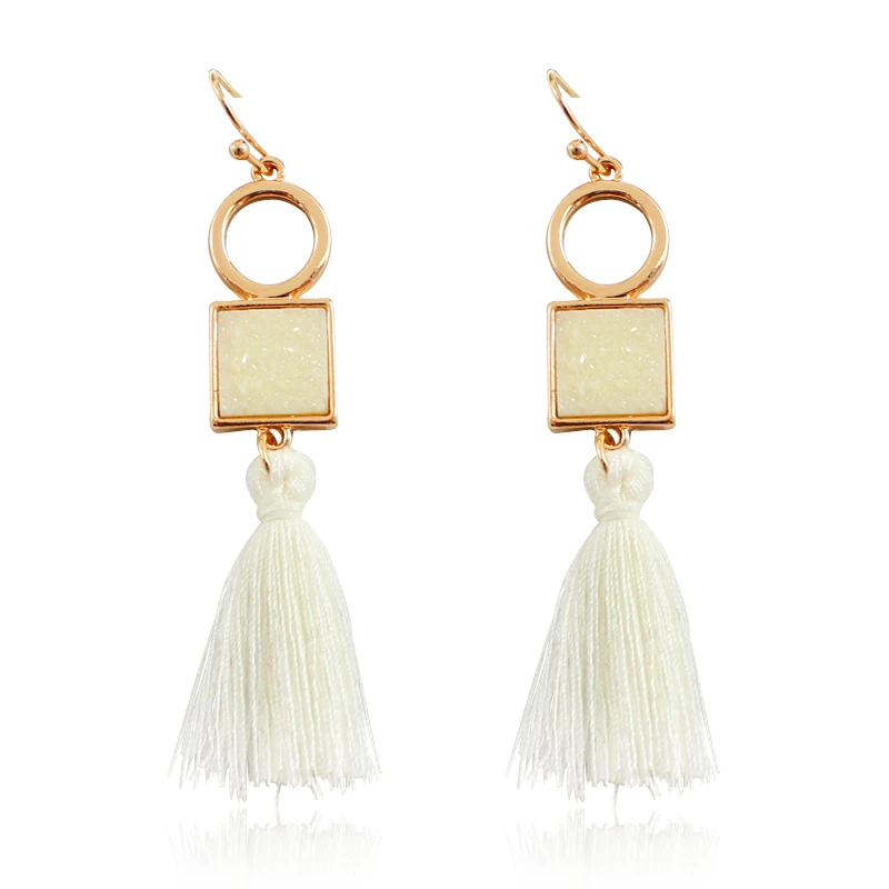 Модные цветные линии красные и желтые серьги с подвеской элегантный Кристальный