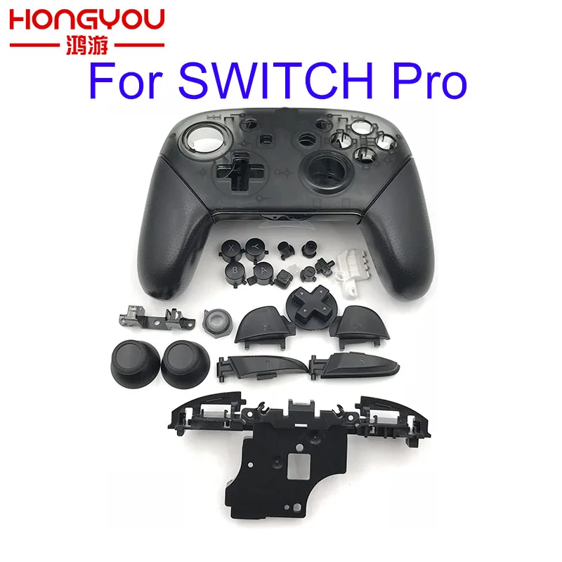 black housing Сменный корпус защитный чехол для nintendo Switch Pro контроллер NS с кнопками ручки крышки - Цвет: black housing