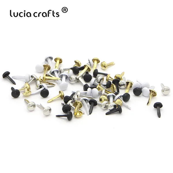 Random mixed Lucia crafts 100 шт 6*12 мм металлический ремесленный круглый Скрапбукинг Украшение застежка Brads для декор обуви DIY аксессуары G0939 - Цвет: Random mixed
