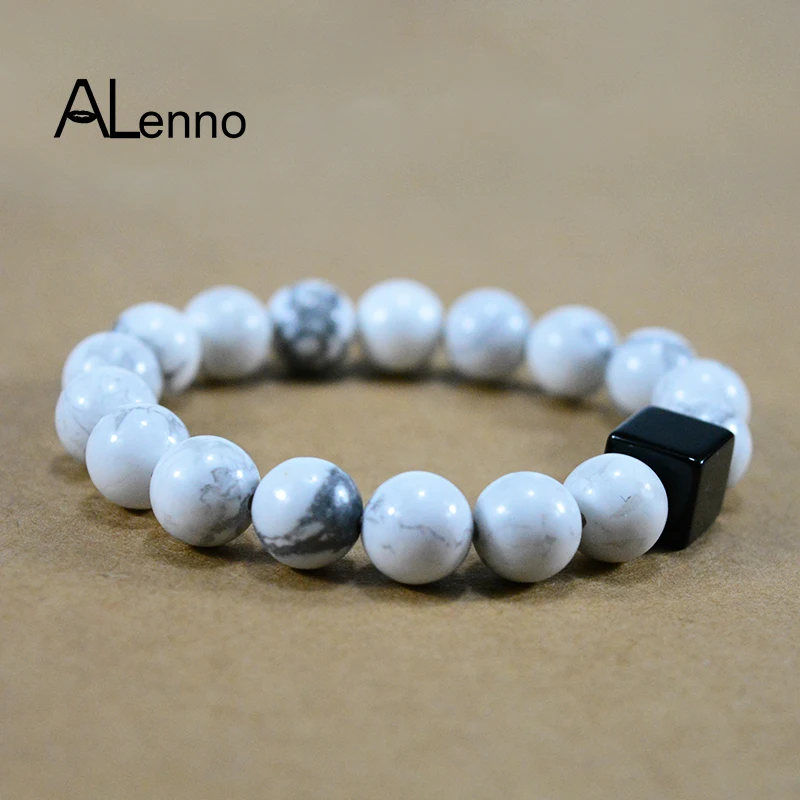 ALenno 10 мм уникальный Diy ручной работы натуральный белый Pattren камень бисера Strand