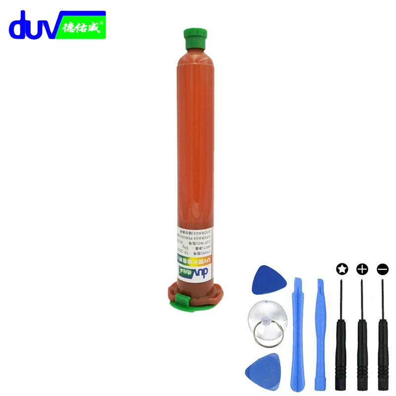 DUV 50g TP 2500 LOCA UV клей жидкий оптический прозрачный + 8 в 1 инструменты для фотографий