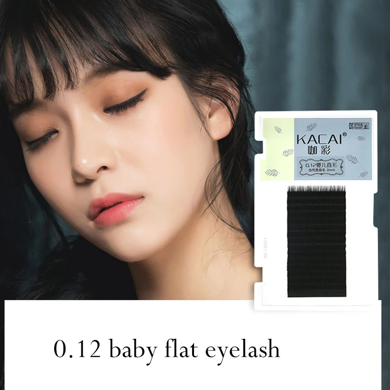 3mm split tips eyelash extention dense natural black unmixed flat air infant straight hair super soft individual | Красота и здоровье