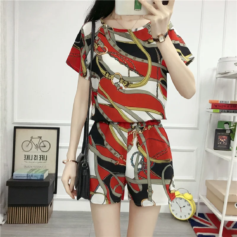 Женский костюм летние хипстерские женские корейские шифоновые костюмы