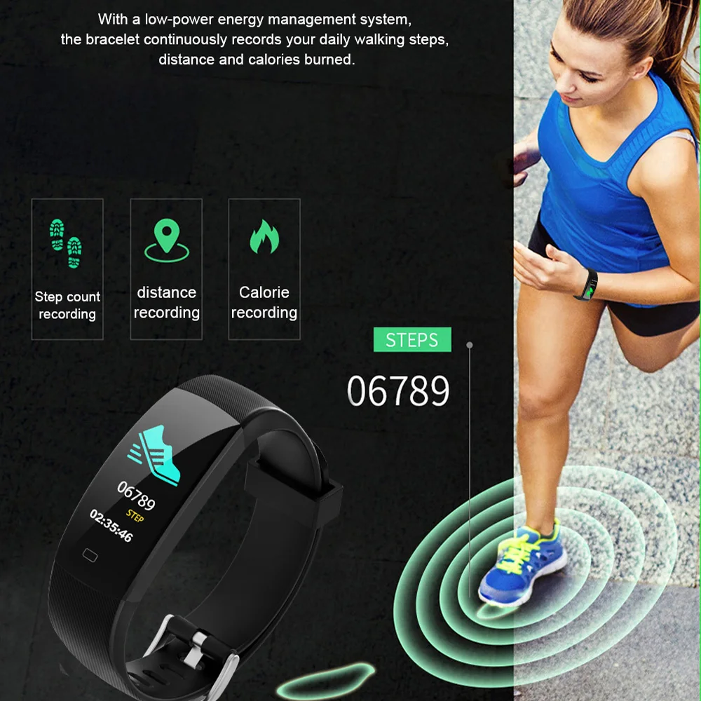 Водонепроницаемый смарт браслет Imosi F64C IP68 с пульсометром и шагомером|waterproof fitness
