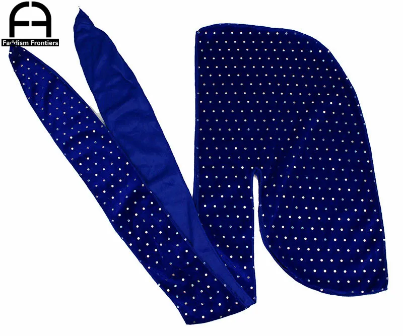 Модные для мужчин блестящие бархатные Durags банданы головная повязка в виде чалмы