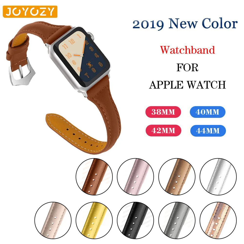 Кожаный ремешок для Apple Watch 38 мм 42 из нержавеющей стали с пряжкой сменный тонкий