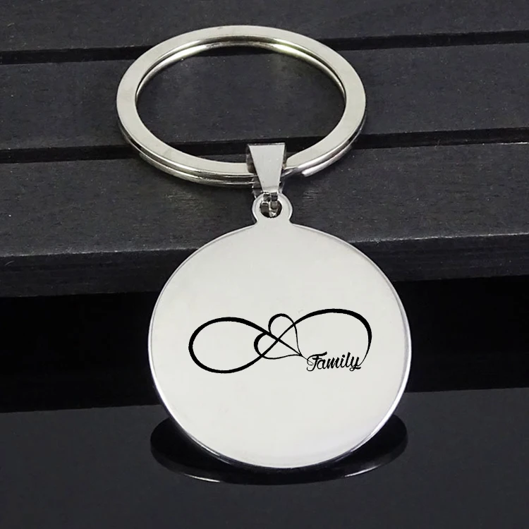 

Family Keychain Newest Stainless Steel Disc Keychains Jewelry for Men and Women YP7376