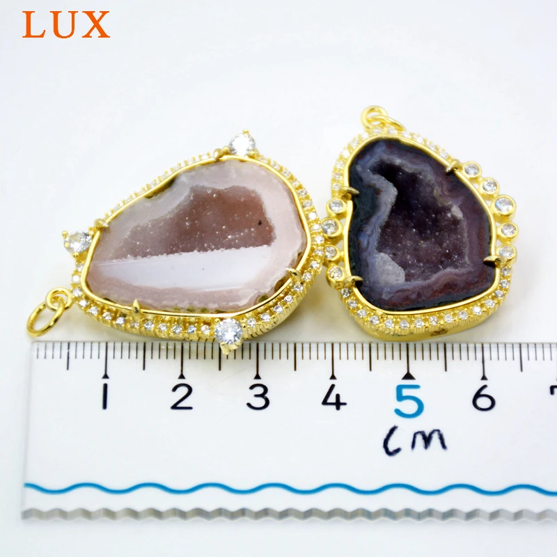 925 пробы серебро Натуральный Druzy Кварцевый геодезический кулон действительно