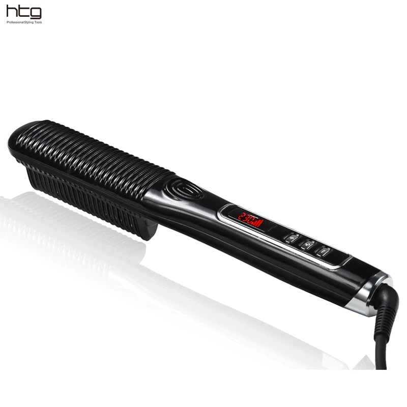 HTG 110-220 в ионы гребень ионный паровой Утюг выпрямитель для волос железная щетка Идеальный стайлер светодиодный дисплей HT104