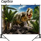 Виниловый фон для фотосъемки в стиле Юрского периода с 3D изображением динозавра парка, фотостудия для детской фотосессии на день рождения
