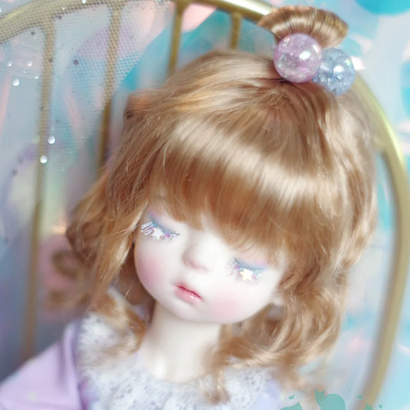 Cataleya BJD кукла с парик 1/3 1/4 1/6 1/8 гигантский ребенок искусственный мохер бледно-золотой вьющиеся волосы - Цвет: 1