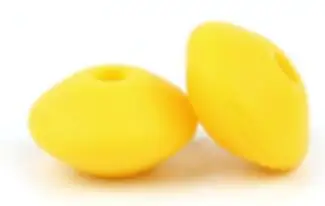 YELLOW TYRY. HU 500 шт силиконовый чечевица бисер ребенок прорезывание зубов шарик безопасный Прорезыватель для зубов игрушки для DIY ожерелье соска цепь Изготовление ювелирных изделий BPA бесплатно - Цвет: YELLOW