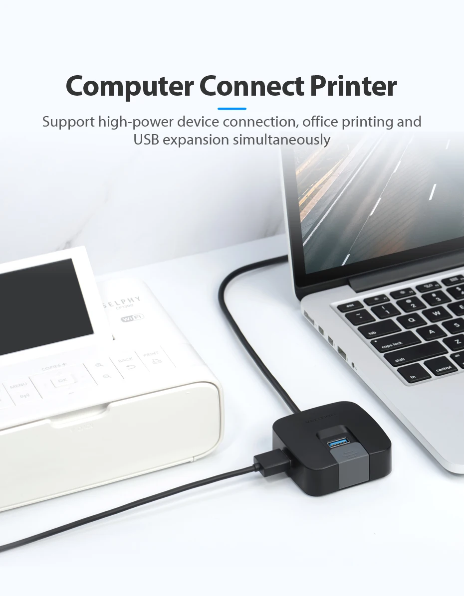 Vention 4 порта USB 3,0 концентратор с микро USB порт питания и держатель телефона USB разветвитель адаптер для карта для ноутбука ридер планшет концентратор USB 2,0