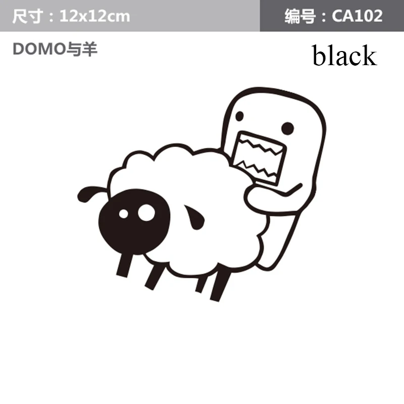 black DOMO Kun Arrow Drift It Blow Me Милая забавная цветная коричневая отражательная виниловая наклейка JDM робот значок для автомобиля Украшение Наклейка - Цвет: black