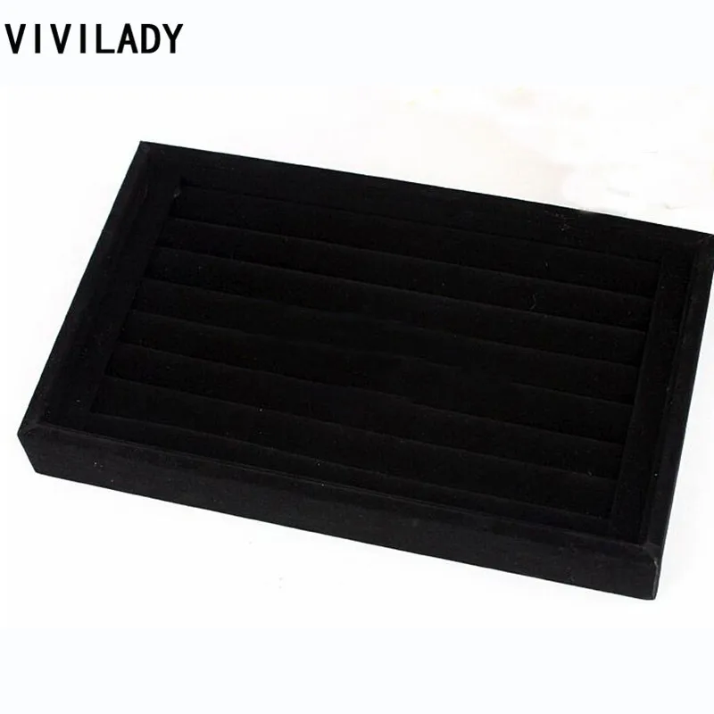 VIVILADY 15*23 см черные бархатные ювелирные изделия чехлы для женщин кольца