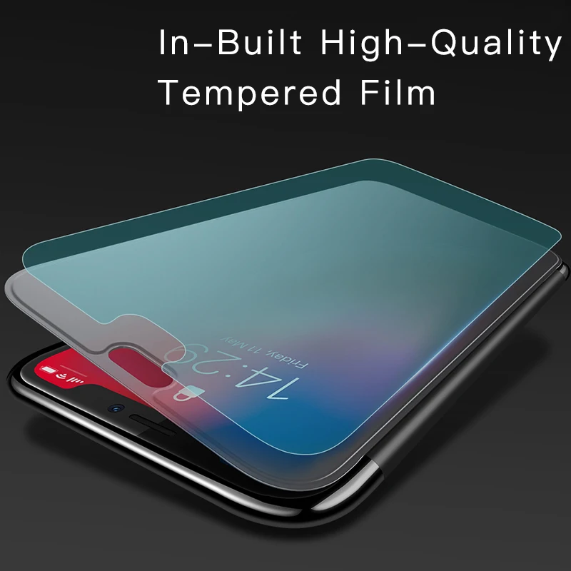 Baseus Filp чехол для iPhone XS Max XR роскошное закаленное стекло полный защитный мобильный