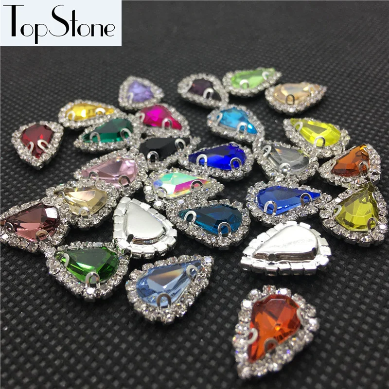 Drop Sew On Rhinestone In Handmade Crystal D Claw Setting 5x8 6x10 8x13 mm Teardrop on Stone for Dress bags garment DIY | Дом и сад