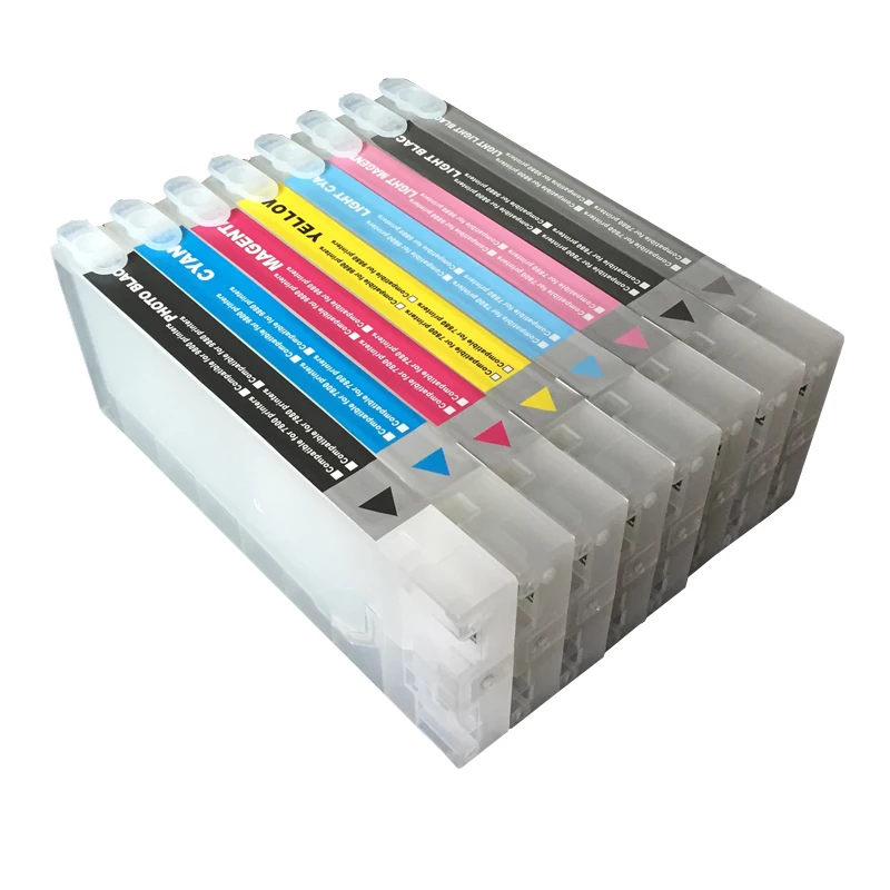 Refillable Ink Cartridge For EPSON 7880 9880 Cartridge For Epson Large Format Printer With 7880 9880 Chip Resetter and Chips