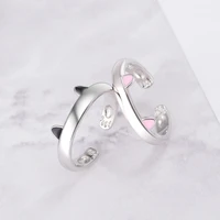 new arrival hot sell fashion little cute cat ears female 925 sterling silver ladiesfinger party rings jewelry gift cheap