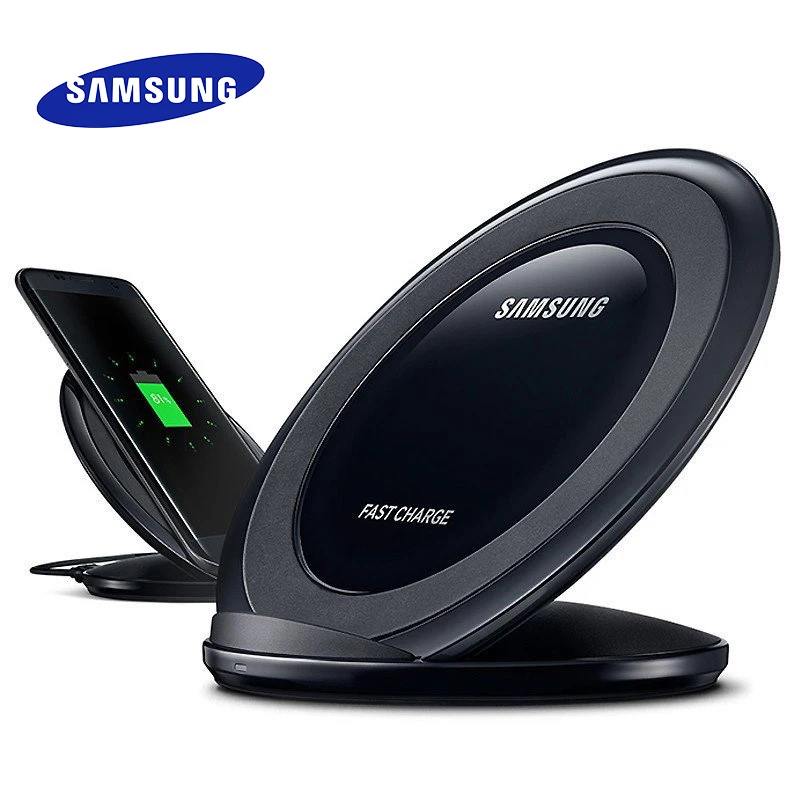 Оригинальное Беспроводное зарядное устройство samsung Quick Charge для iPhone X XR XS 8 Galaxy S9 S10 S8 Plus S7 S6 edge Note 9 8 подставка