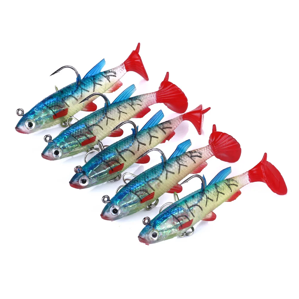

5Pcs Soft Lead Fish Carp Fishing Lure 14G 8CM Pesca Artificial Soft Fishing Baits Fishing Lures Wobblers