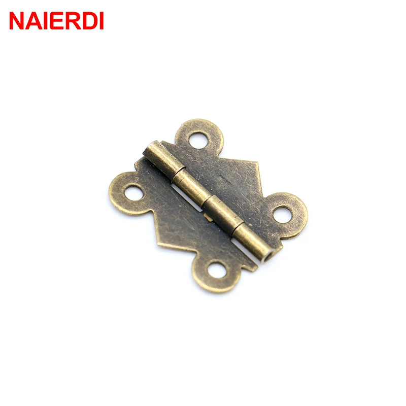 

10pcs NAIERDI 40 x 33mm Mini Butterfly Jewellery Box Hinges Bronze Cabinet Drawer Decorate Box Hinge For Furniture Hardware