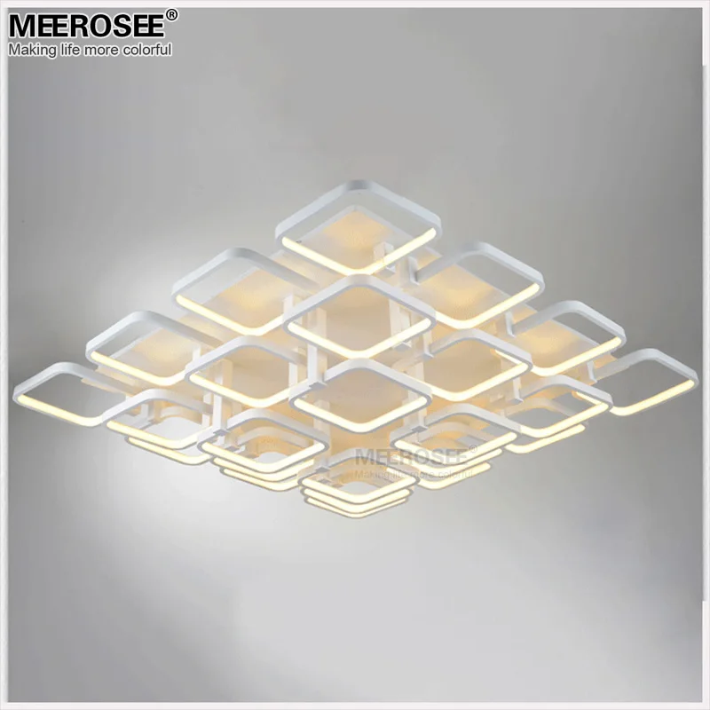 Square LED Chandelier Lighting Surface Mounted White Acrylic Lamp For Living Room lamparas de Techo Home | Лампы и освещение