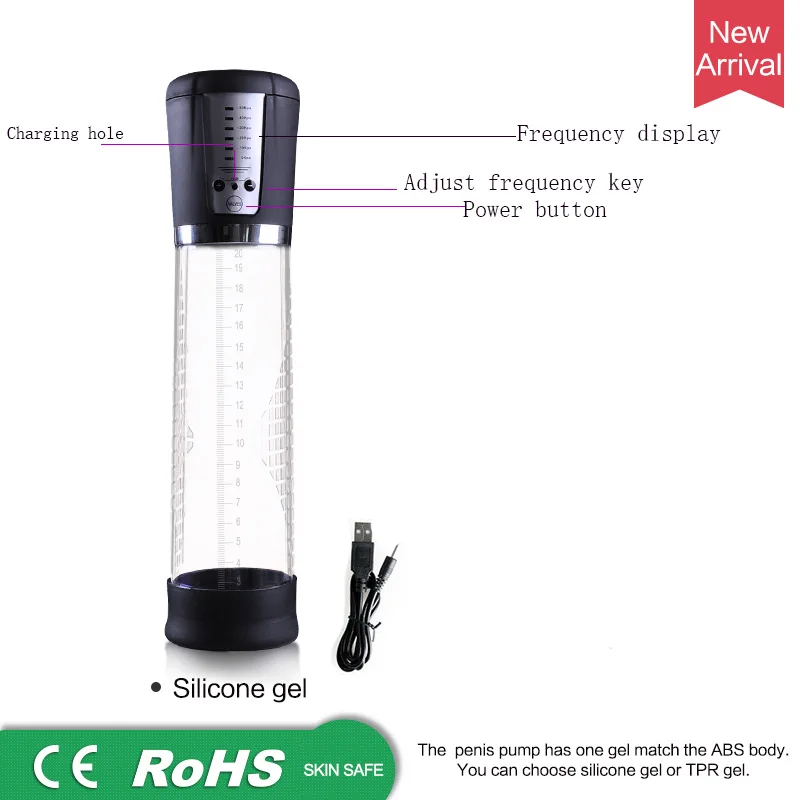 Электрический автоматический пенис насос USB Перезаряжаемый вакуум вакуума Насос