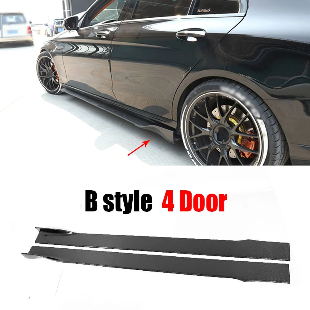Боковые юбки из углеродного волокна класса в защита для губ Mercedes Benz W205 C205 C63 AMG C200