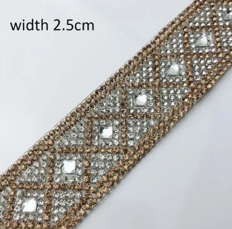 A4 rhombus topaz Стразы-ленты, цветная отделка, 1 ярд/партия, хрустальные украшения для торта, стразы с кристаллами, декоративная отделка, стразы с топазом, золото - Цвет: A4 rhombus topaz