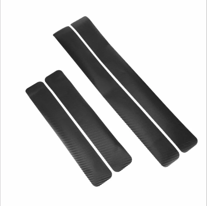 Черный Автомобильный Стайлинг Авто карбоновый порог потертости против царапин наклейка для Honda fit accord crv civic 2006-2012 jazz hrv аксессуары - Название цвета: Черный