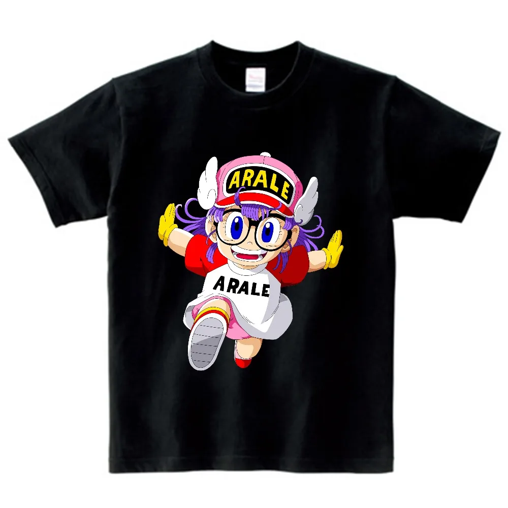 С персонажами из аниме Arale Футболка с принтом для мальчиков топы короткими