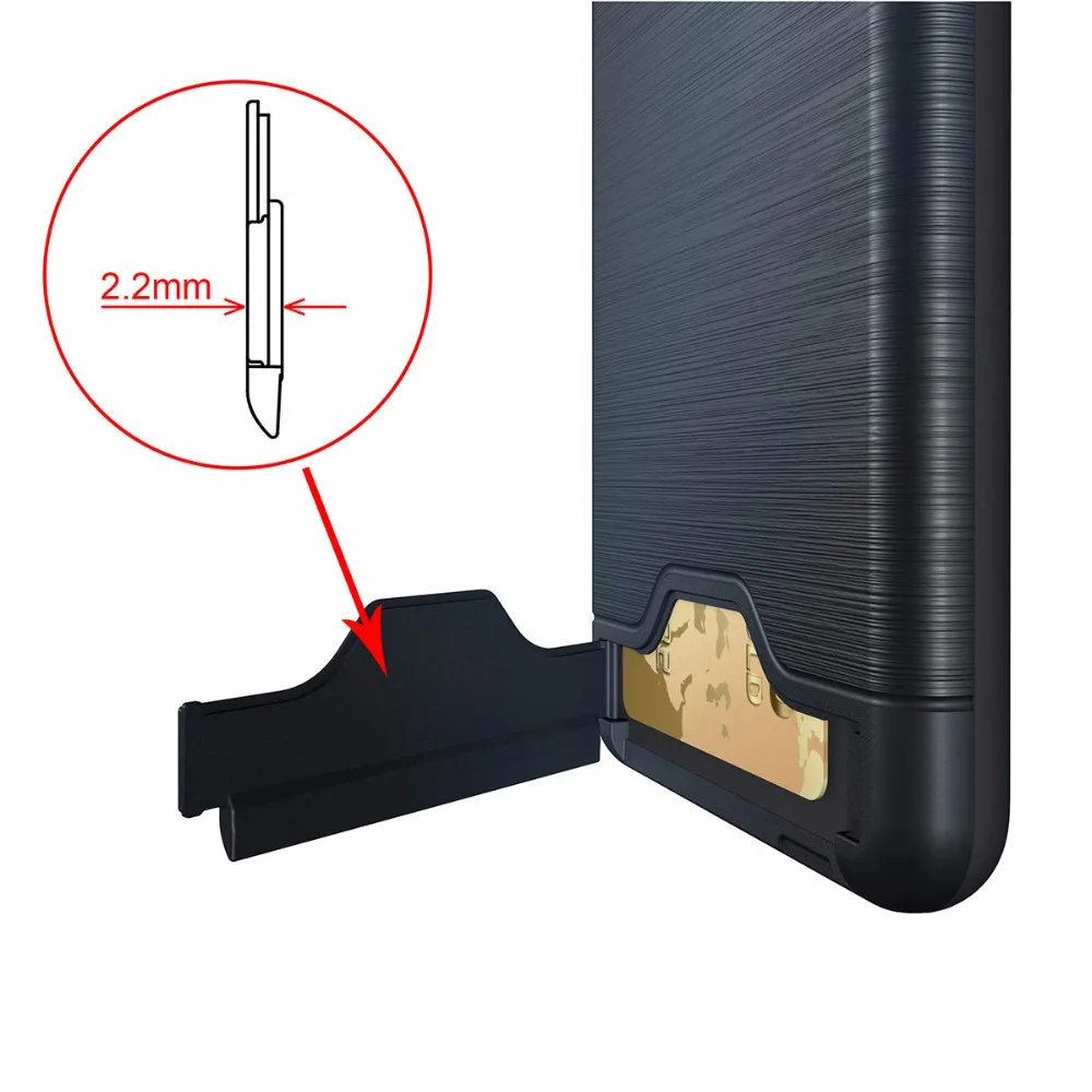 Airress for Huawei Mate 9 Premium Dual Layers TPU Brushed Defender Phone Case Cover with Card Pocket Stand |