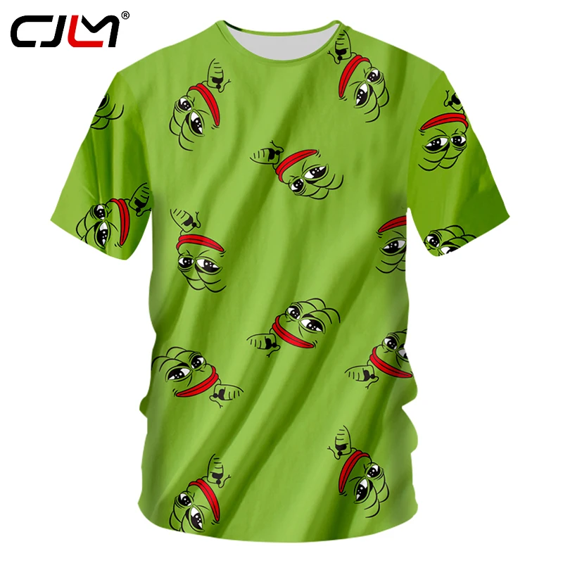 

CJLM New Arrivals Summer Mens Tshirts 3d Print The Frog Hip Hop Tee Shirts Casual Short-sleeved O-neck T-shirt Tops 7XL