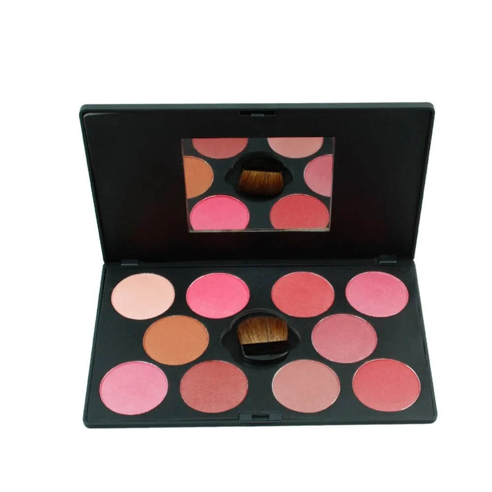 Портативный 10 цветов Для женщин Красота Косметическая Румяна Палитра порошок 2018