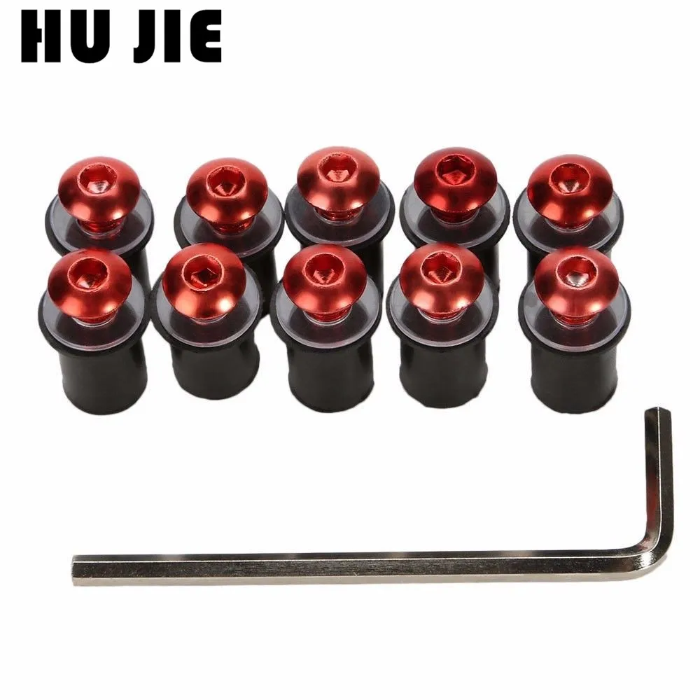 10 шт. 5 мм мотоциклетные винты ветровое стекло Комплект болтов и винтов гайка