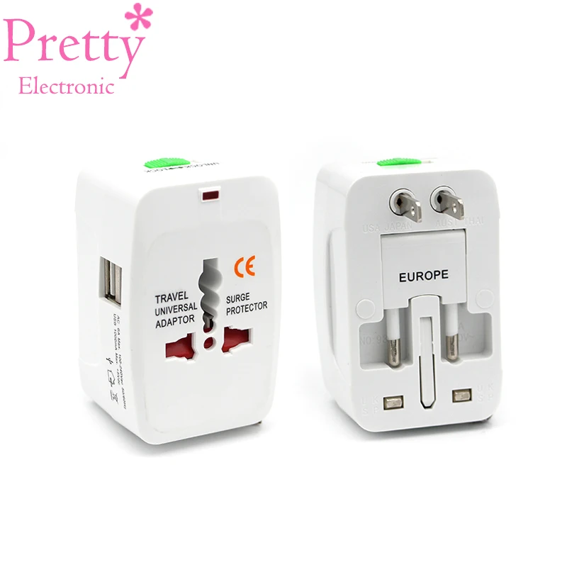 

2USB/None USB Charging Port All in One Universal Worldwide Convenient Travel Wall Charger Power UK AU US EU Plug Adapter Adapter