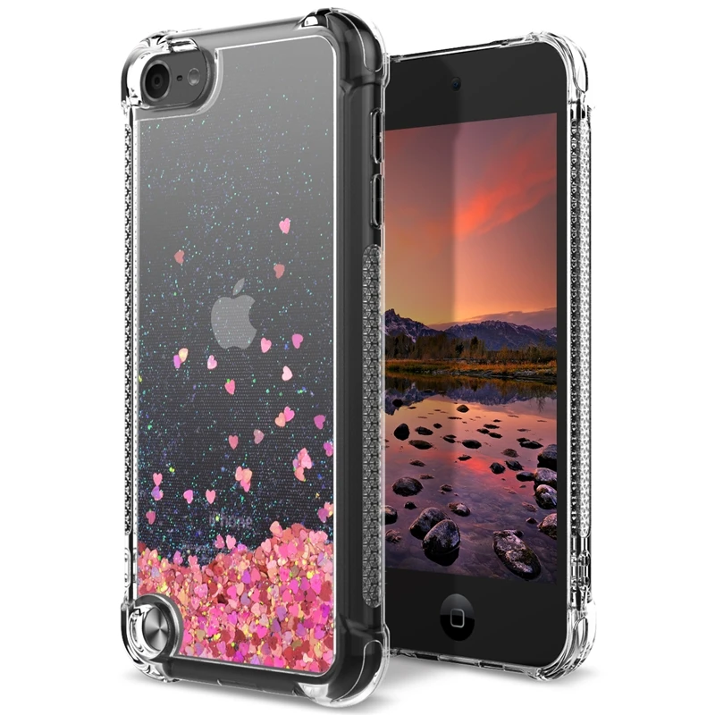 6.0 Мягкий чехол Yokata для ipod Touch 6, зыбучий песок, блестящий чехол в форме сердца для ipod Touch 6, прозрачный чехол - Цвет: 6.0