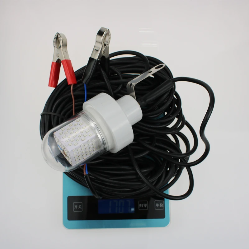 DC 12 V-24 V 20m шнур IP68 с высоким уровнем Мощность Глубоководной Рыбалки Приманки, искатель ночного рыбацкая лодка глубоково погружения подводный светильник