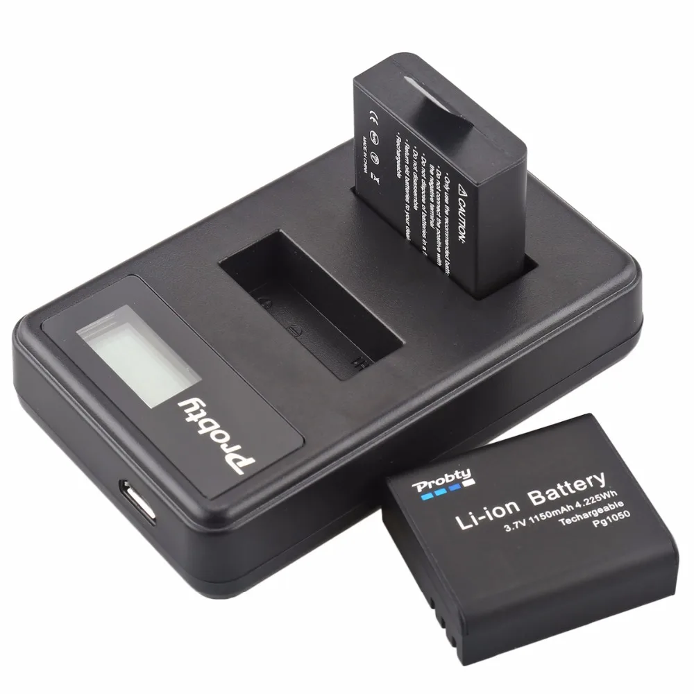 

4pcs PG1050 SJ4000 PG900 battery + USB LCD Dual charger For SJCAM SJ5000 SJ6000 SJ8000 M10 EKEN 4K H8 H9 GIT-LB101 GIT BATTERY