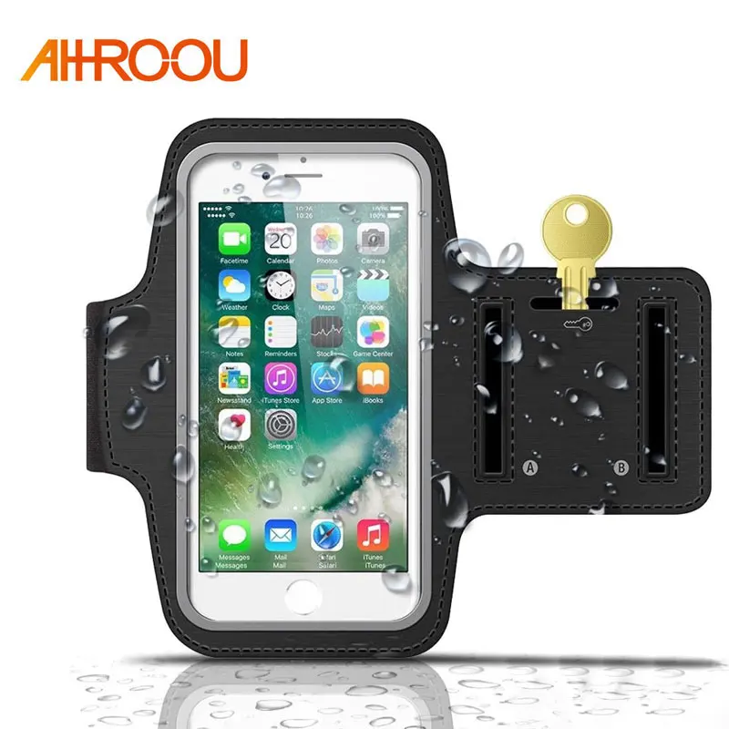BLACK Waterproof Gym Sports Running Armband For iphone Xs Max XR X 8 4 4s 5 5s 5c SE 6 6s 7 7s plus Arm Band Phone Bag Case | Мобильные