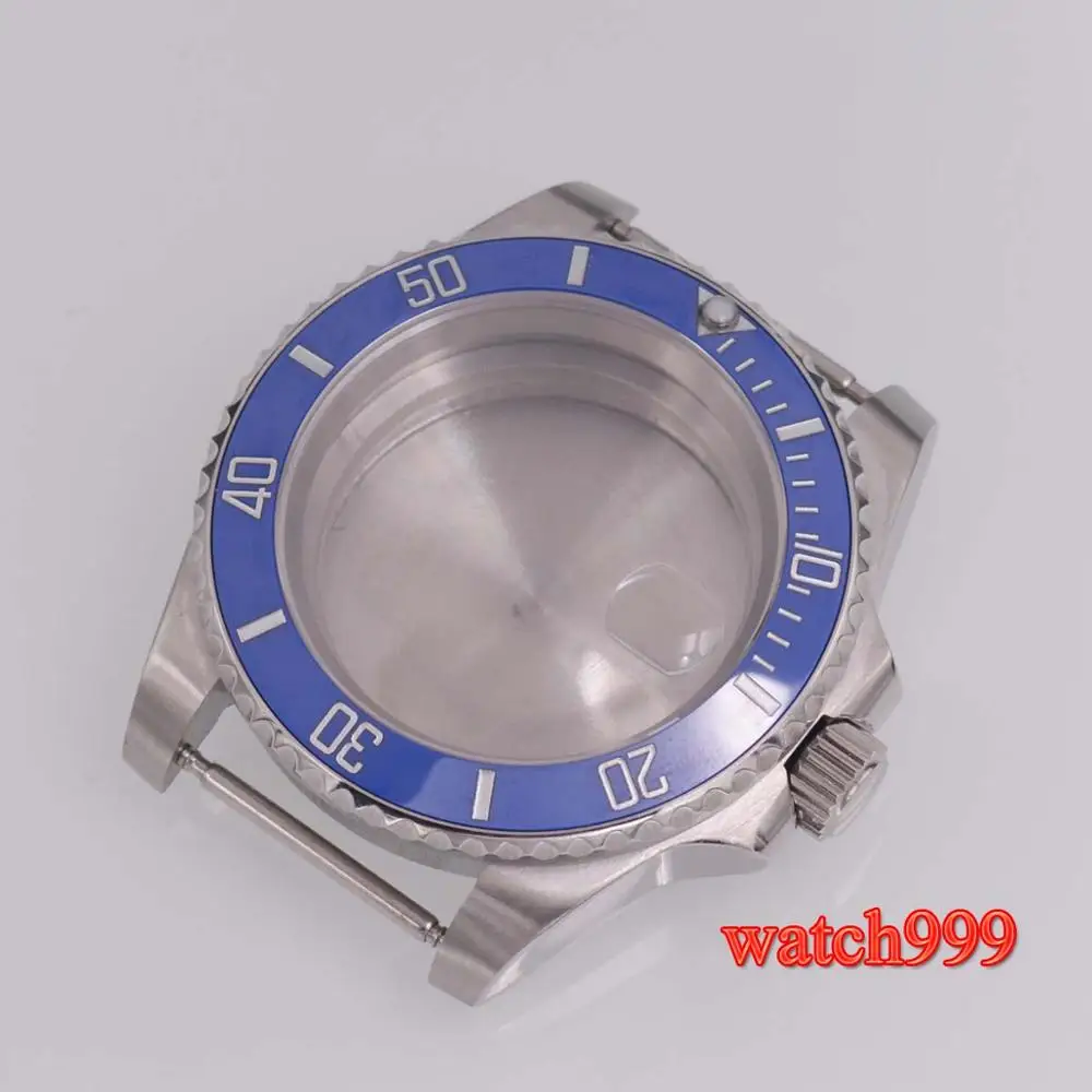 Фото 40 мм сапфировое стекло синий керамический корпус чехол для часов подходит 2824 2836