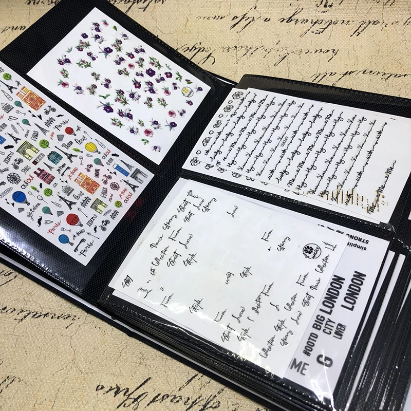 Черная наклейка для ногтей инструмент сбора альбомов 120 шт. держатель хранения