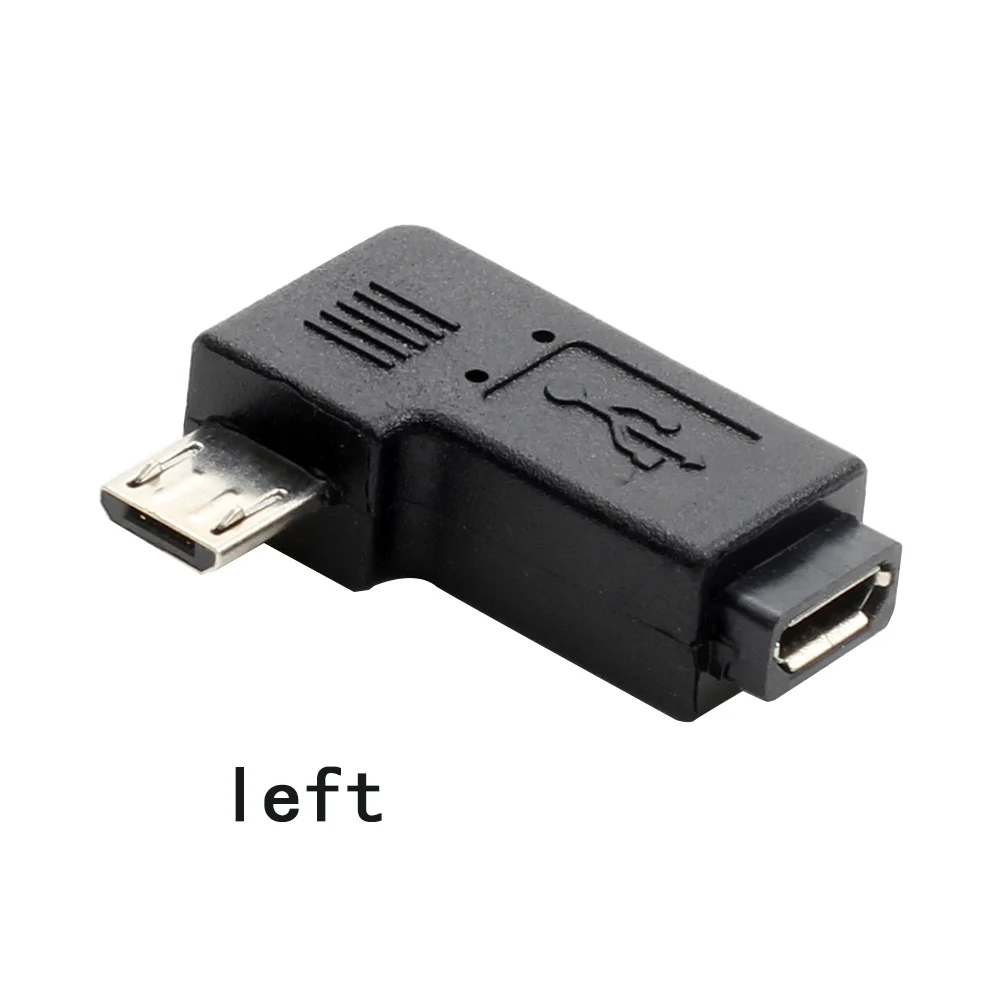 90 градусов левый угол адаптер micro USB Type A B папа мини женский новый|Коннекторы и
