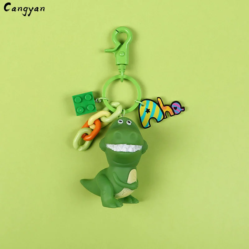 Green letter Забавные игрушки животные подвеска в виде динозавра милый креативный подарок свинка Подвеска для детей сумка динозавр косичка игрушка с алфавитом - Цвет: Green letter
